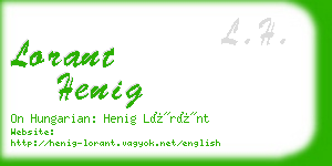 lorant henig business card